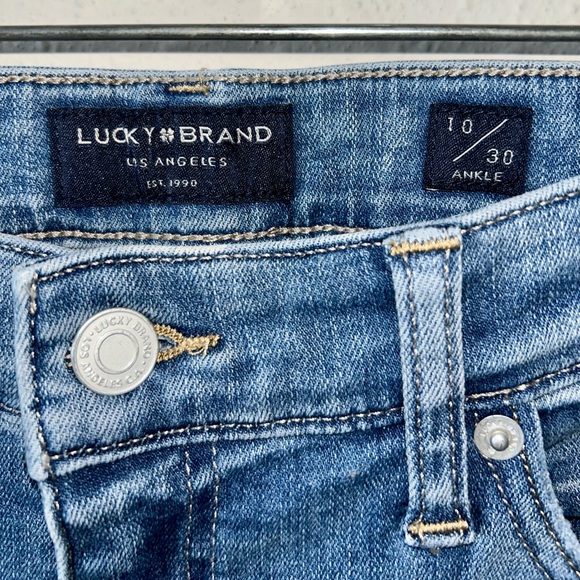 Lucky Brand Stella stretchy low rise skinny denim blue ankle jeans size 10/30 - Picture 6 of 13